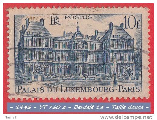 1946 - Europe - France - Palais Du Luxembourg - 10 F. Bleu-clair - - Gebraucht