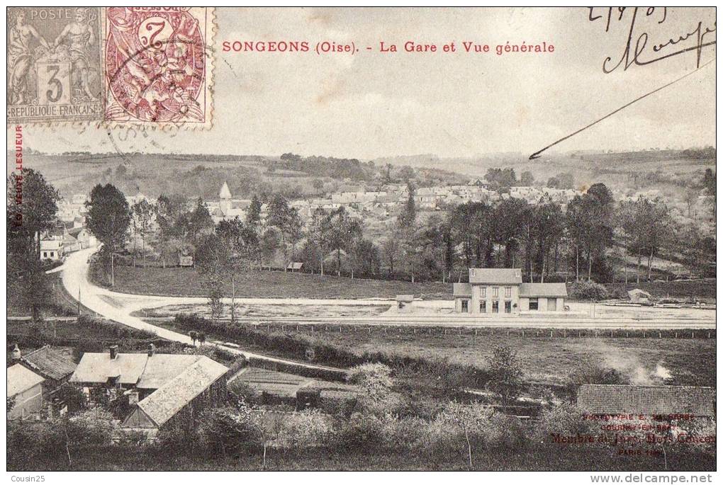 60 SONGEONS - La Gare Et Vue Générale - Songeons