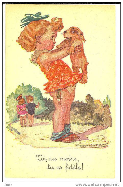 MAUZAN - Petite Fille Et Chien - Mauzan, L.A.