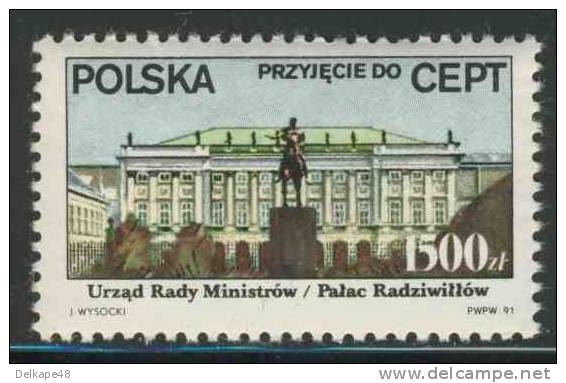 Poland Polska Polen 1991 Mi 3314 ** Radziwill Palace / Radziwi-Palast; Gebäude Des Ministerrates - Ungebraucht