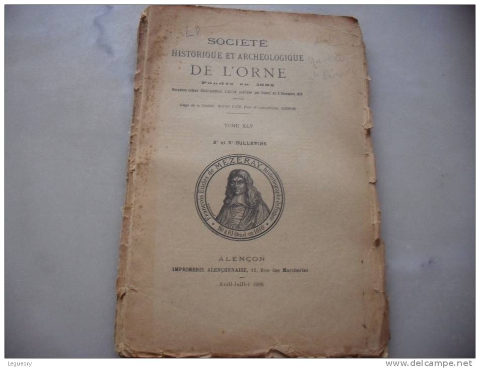 Societé Historique Et Archéologique De L´Orne Fondée En 1882 - Normandie