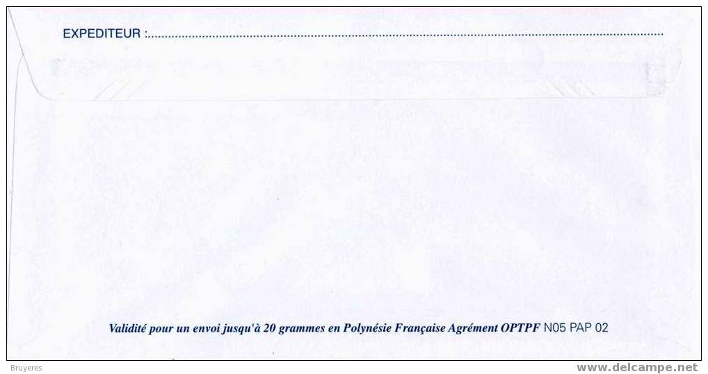 PAP Précasé Avec Timbre "Emblème Postal (bleu)" Sur Papier Ordinaire Et Repiquage"Tahiti Et Ses îles" - Prêt-à-poster