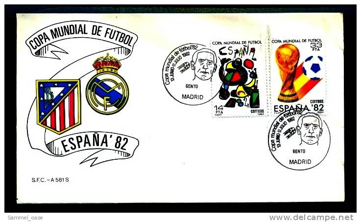 Spanien Fußball WM 1982  ,  Sonder-Briefumschlag , Stempel COPA MUNDIAL DE FUDBOL ESPANA`82 - 1931-....