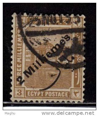 Egypt Used 1915, Surcharge 2m On 3m - 1915-1921 British Protectorate
