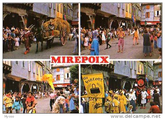 09 MIREPOIX Semaine Medievale Defile Historique, Char A Foin, Cheval - Mirepoix