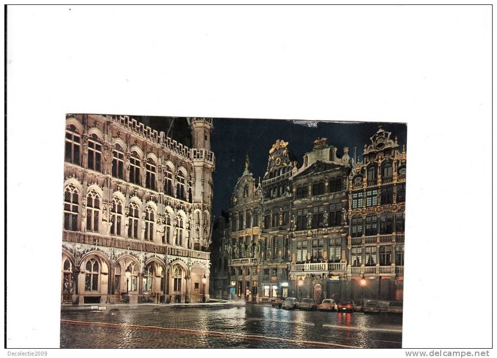 B54744 Bruxelles Grand`s Place La Nuit Used Good Shape Back Scan  At Request - Bruxelles La Nuit