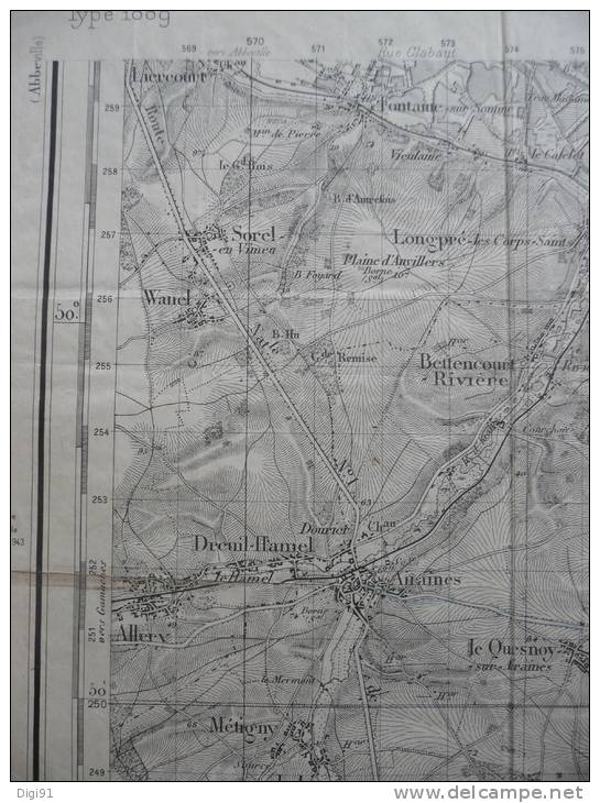 AMIENS DREUIL HAMEL BOURDON FOURDRINOY LE MESGE RIENCOURT CAVILLON LE QUESNOY PIQUIGNY VIGNANCOURT BOVELLES BERTANGLE - Cartes Topographiques