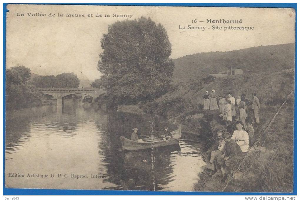 CPA Rare Abîmée - ARDENNES - MONTHERME - LA SEMOY , LE PONT - Belle Animation De Groupe -  G.P.G. / 16 - Montherme