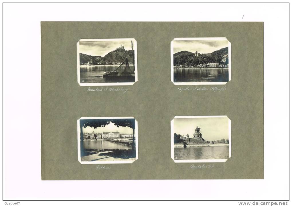 RELIURE PORTE DOCUMENT FAITE À LA MAIN - "ALBUM" AVEC 56 PETITES PHOTOS DE VILLES & PAYSAGES ALLEMANDS - FIN ANNEES 1920