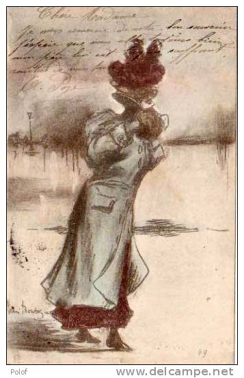 Henri BOUTET - Femme Chapeau - Hiver N° 49   (3) - Boutet