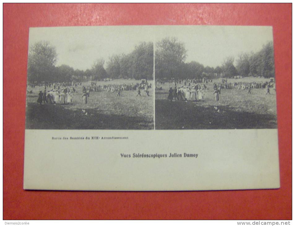 Carte Postale - Stereoscopique (75) - Sortie Des Bambins Du XIXeme Arrondissement (35/595) - Stereoscope Cards