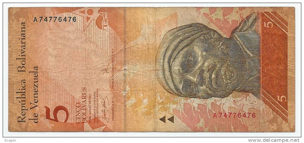 Lotto Di N. 2  Banconote  Del VENEZUELA  Da 5 E Da 10 Bolivares  - Anno 2007. - Venezuela