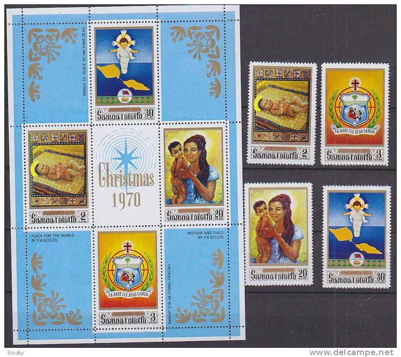 PGL AB164 - SAMOA Yv N°270/73 + BF ** NOEL CHRISTMAS - Samoa (Staat)