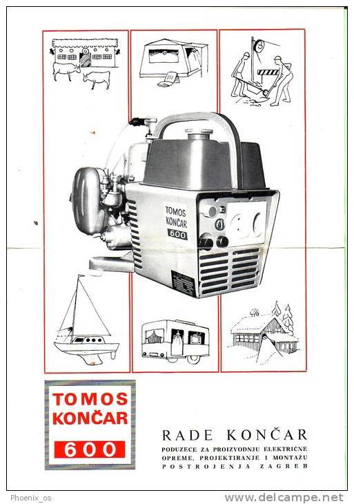 TEHNICAL - Aggregate For Electricity, Slovenia/Croatia - Koper/Zagreb, Tomos,Instructions For Maintenance, Year Cca 1970 - Andere Pläne