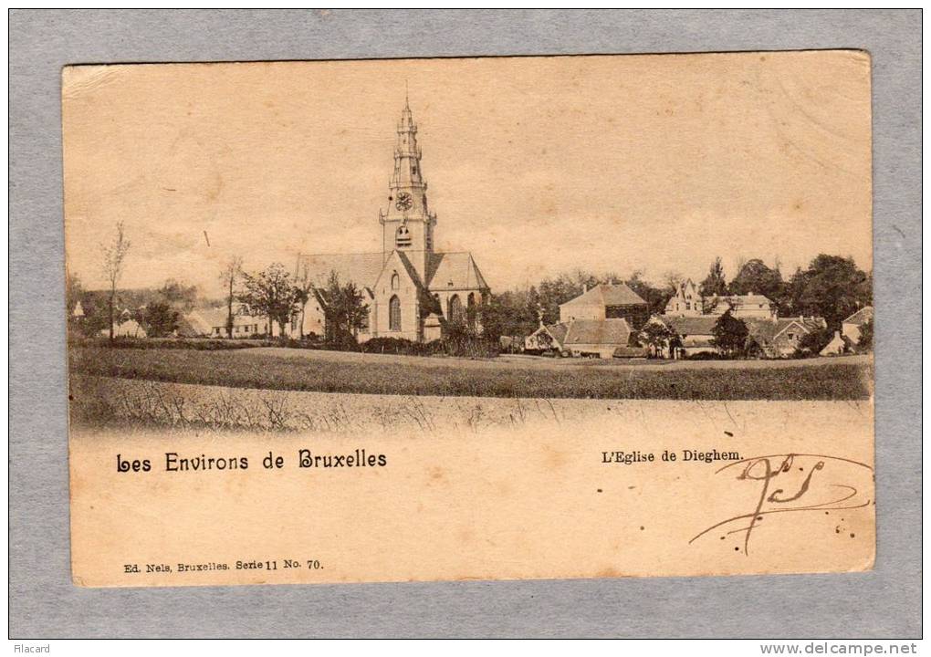 24977    Belgio,   Les  Environs  De  Bruxelles,  L"Eglise  De  Dieghem,  VG  1903 - Diegem