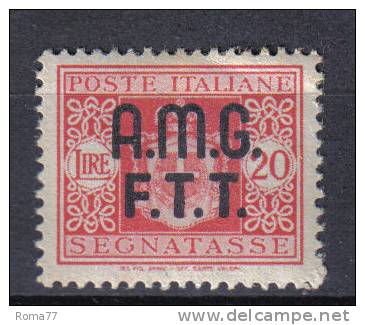 BIN309 - AMG FTT , Segnatasse Il 20 Lire N. 4  *** . Gomma Stanca - Strafport