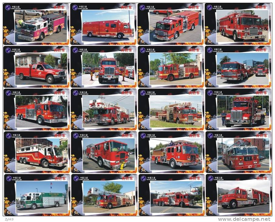 A04361 China Phone Cards Fire Engine 50pcs - Pompieri