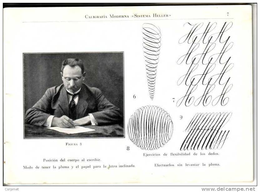 CALIGRAFIA - CALLIGRAPHIE - Libro C/1920's -  Sistema HELLER - 32 Páginas - Varias Ilustraciones - Sciences Manuelles