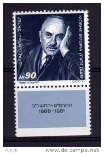 Israel - 1989 - Moshe Smoira Birth Centenary - MNH - Neufs (avec Tabs)