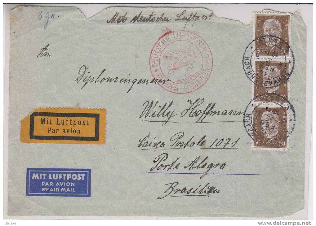 Zeppelins - Allemagne - Empire - Devant De Lettre De 1935 - Valeur 250 Euros ( Mif  Frankatur ) - Zeppelins