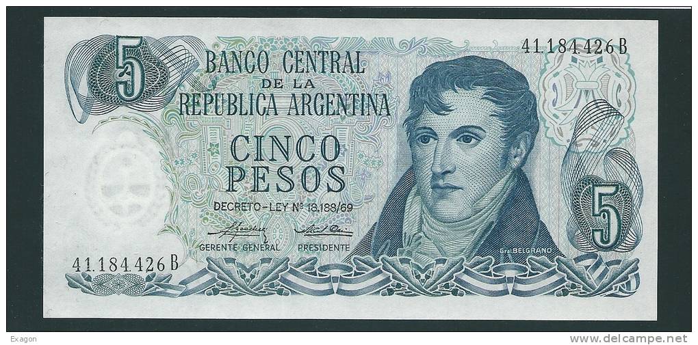 Banconota Da  5   PESOS  ARGENTINA  -  Anno  1971. - Argentina