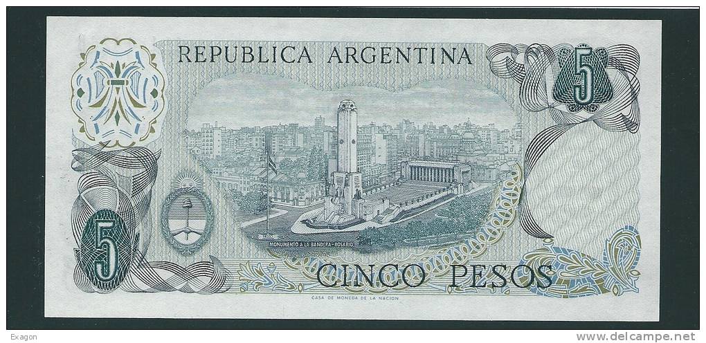 Banconota Da  5   PESOS  ARGENTINA  -  Anno  1971. - Argentina