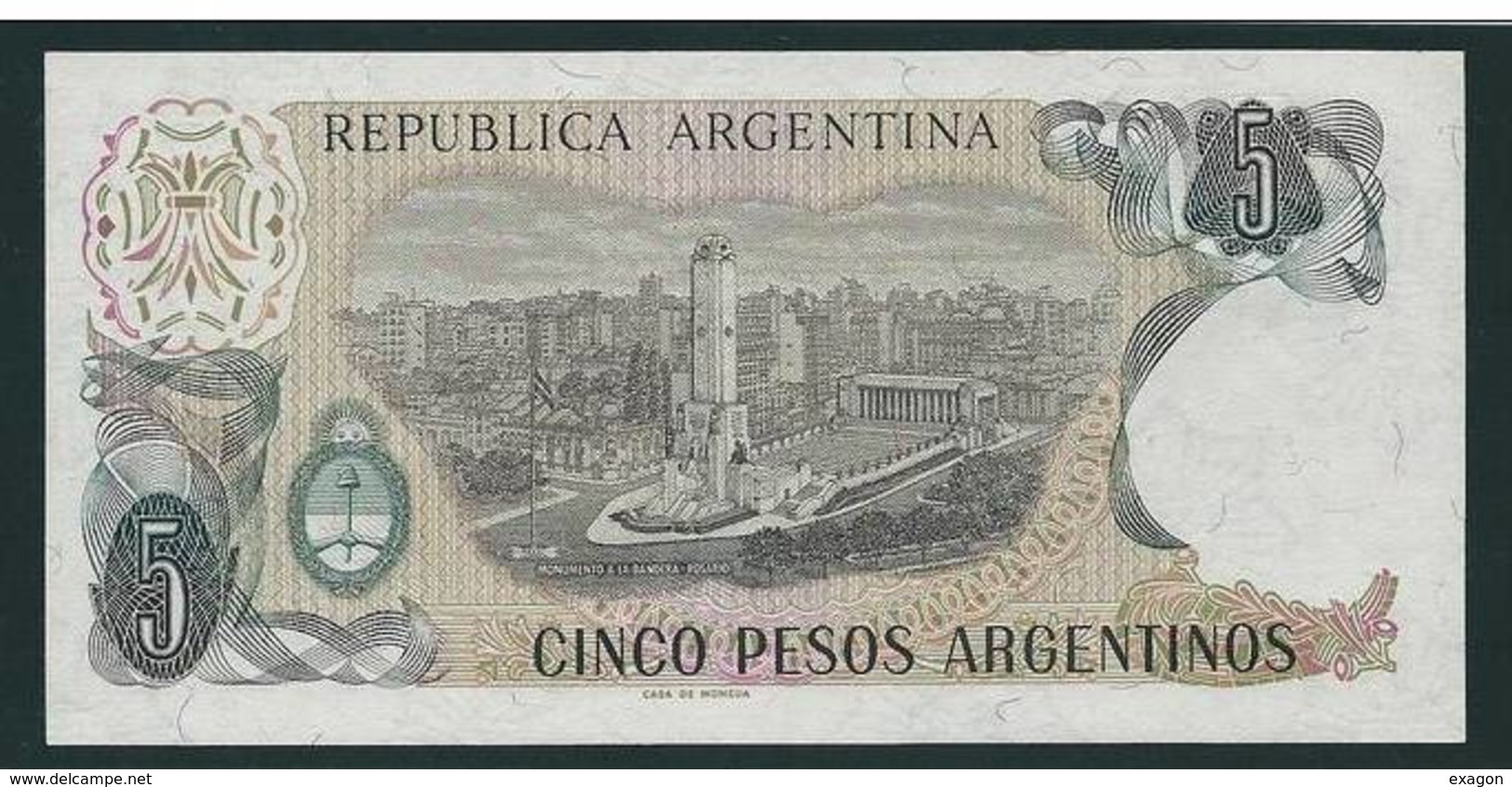 N. 1  Banconota  ARGENTINA  -  Da 5   Pesos -  Anno  1971. - Argentina