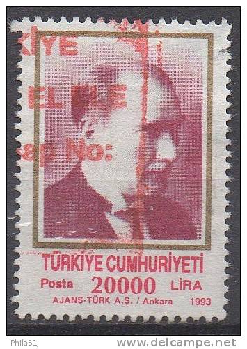 TURQUIE  N°2749__OBL VOIR SCAN (CACHET ROUGE) - Oblitérés