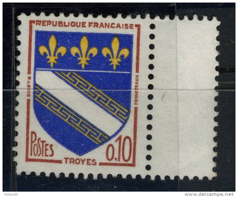 N° 1353 Armoiries De Troyes (BDF) - 1941-66 Armoiries Et Blasons