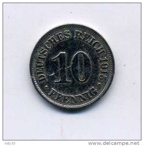 - ALLEMAGNE 10 PF. 1915 . - 10 Pfennig