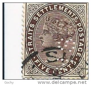 MALACCA:N°12 Obli , Cote=100€ Perf-1868 - Malacca