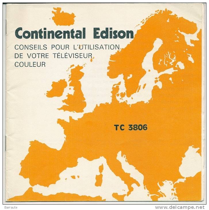 Notice Téléviseur Continental Edison TC 3806 . - Andere Pläne