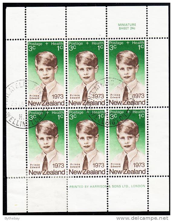 New Zealand Scott #B87a Used Miniature Of 6 Health Stamps: Prince Edward - Gebraucht