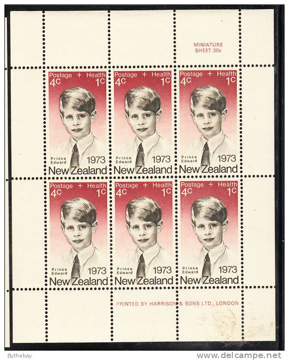 New Zealand Scott #B88a MNH Miniature Of 6 Health Stamps: Prince Edward - Nuevos