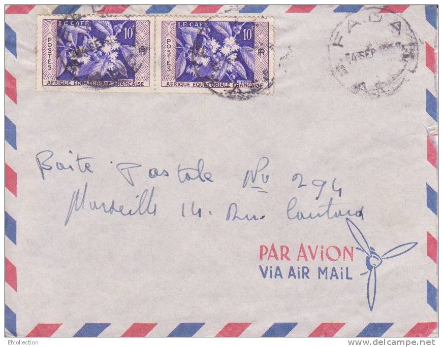 FADA TCHAD AFRIQUE ANCIENNE COLONIE FRANCAISE LETTRE PAR AVION POUR LA FRANCE MARSEILLE TIMBRE CAD MARCOPHILIE - Covers & Documents