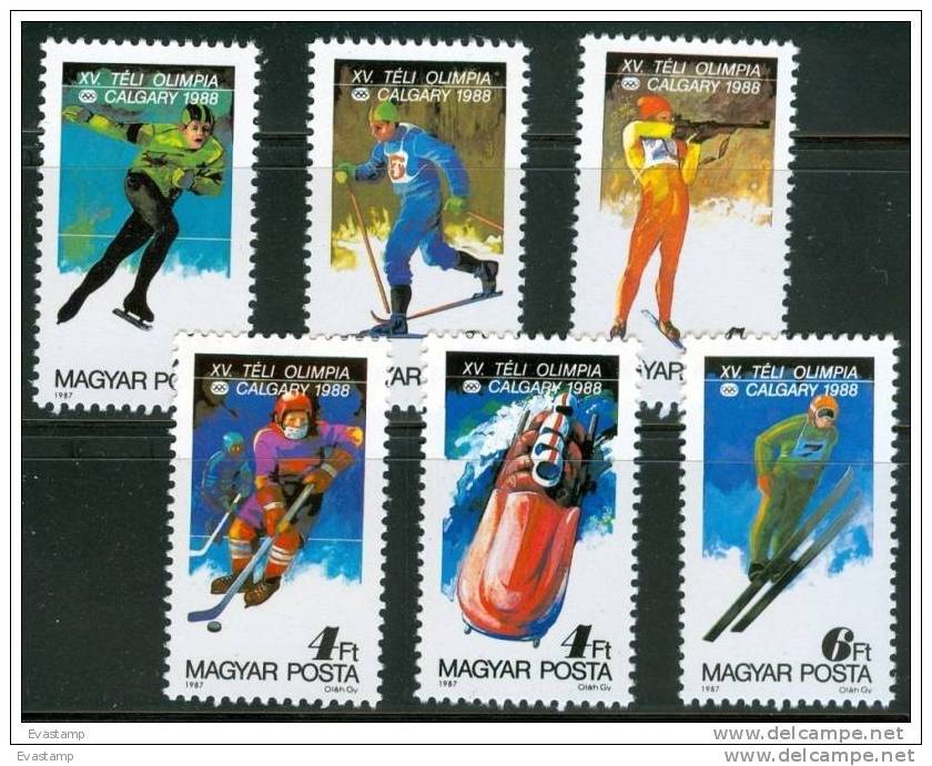 HUNGARY-1987. Winter Olympics,Calgary Cpl.Set MNH!! - Winter 1988: Calgary