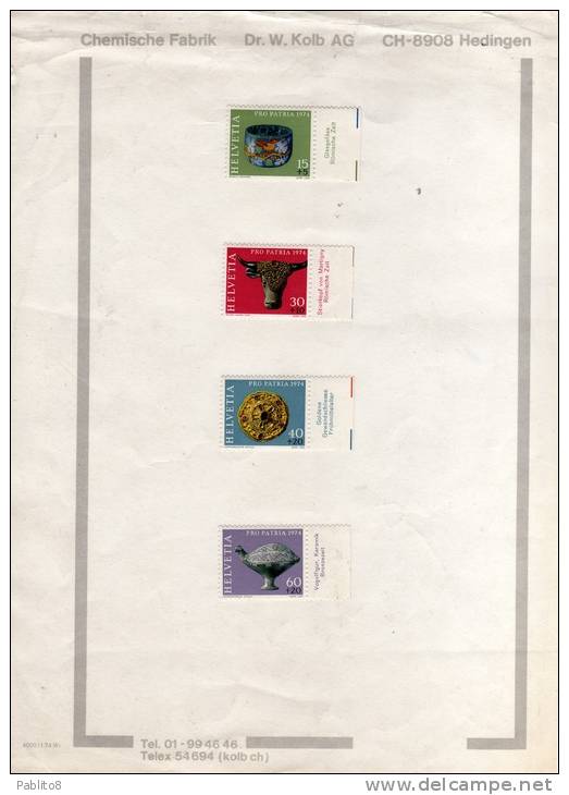 SWITZERLAND - SUISSE - SCHWEIZ - SVIZZERA 1974 PRO PATRIA MNH - Unused Stamps