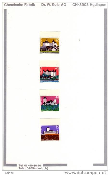 SWITZERLAND - SUISSE - SCHWEIZ - SVIZZERA 1976 PRO PATRIA MNH - Unused Stamps