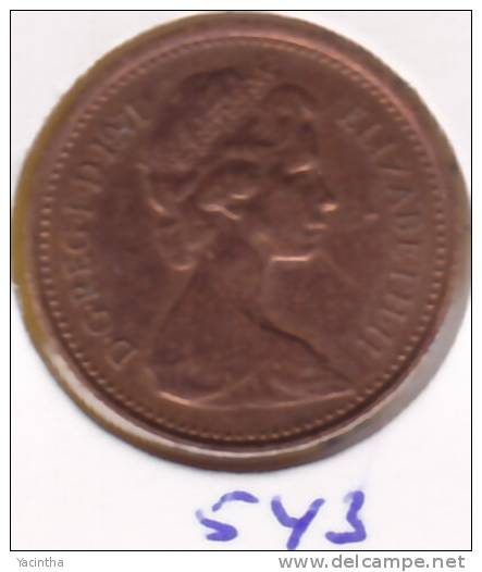 @Y@    Groot Britannie  1/2 New Penny  1971    (543) - 1/2 Penny & 1/2 New Penny
