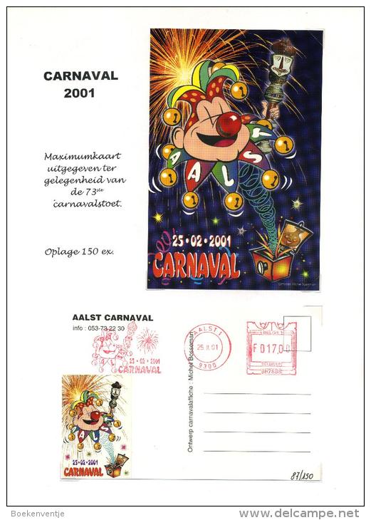 Aalst Carnaval 2001 Maximumkaart Van De 73ste Carnavalstoet - Carnaval