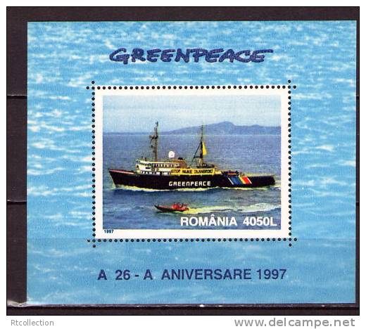 Romania 1997 Greenpeace Organizations Ship Ships Transport Sea Schiff Ecology Boat MNH Michel Bl. 306 Scott 4145 - Ships