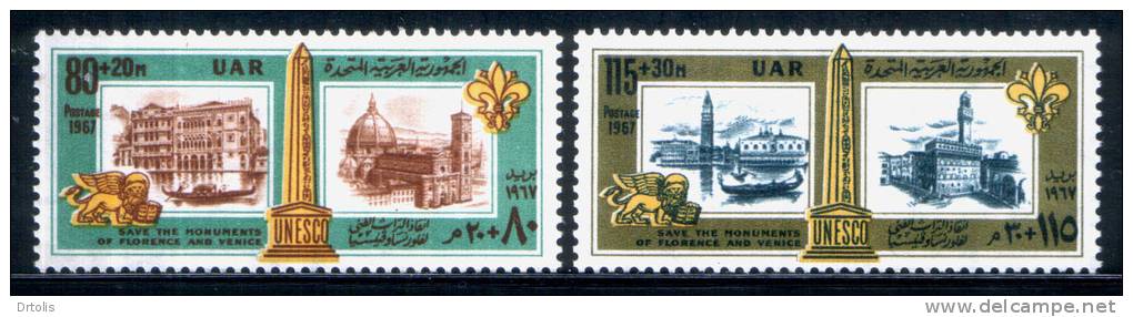 EGYPT / 1967 / UN / UNESCO / ITALY / SAVE THE MONUMENTS OF FLORENCE &VENICE / MNH / VF . - Neufs