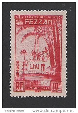 FEZZAN - 1950: Valore Nuovo Stl Da 10 F. Rosso - Emissione Timbres-Taxe - In Ottime Condizioni. - Unused Stamps