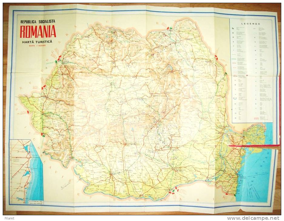 ROMANIA TURISTIC MAP  ,1970 S PERIOD - Strassenkarten