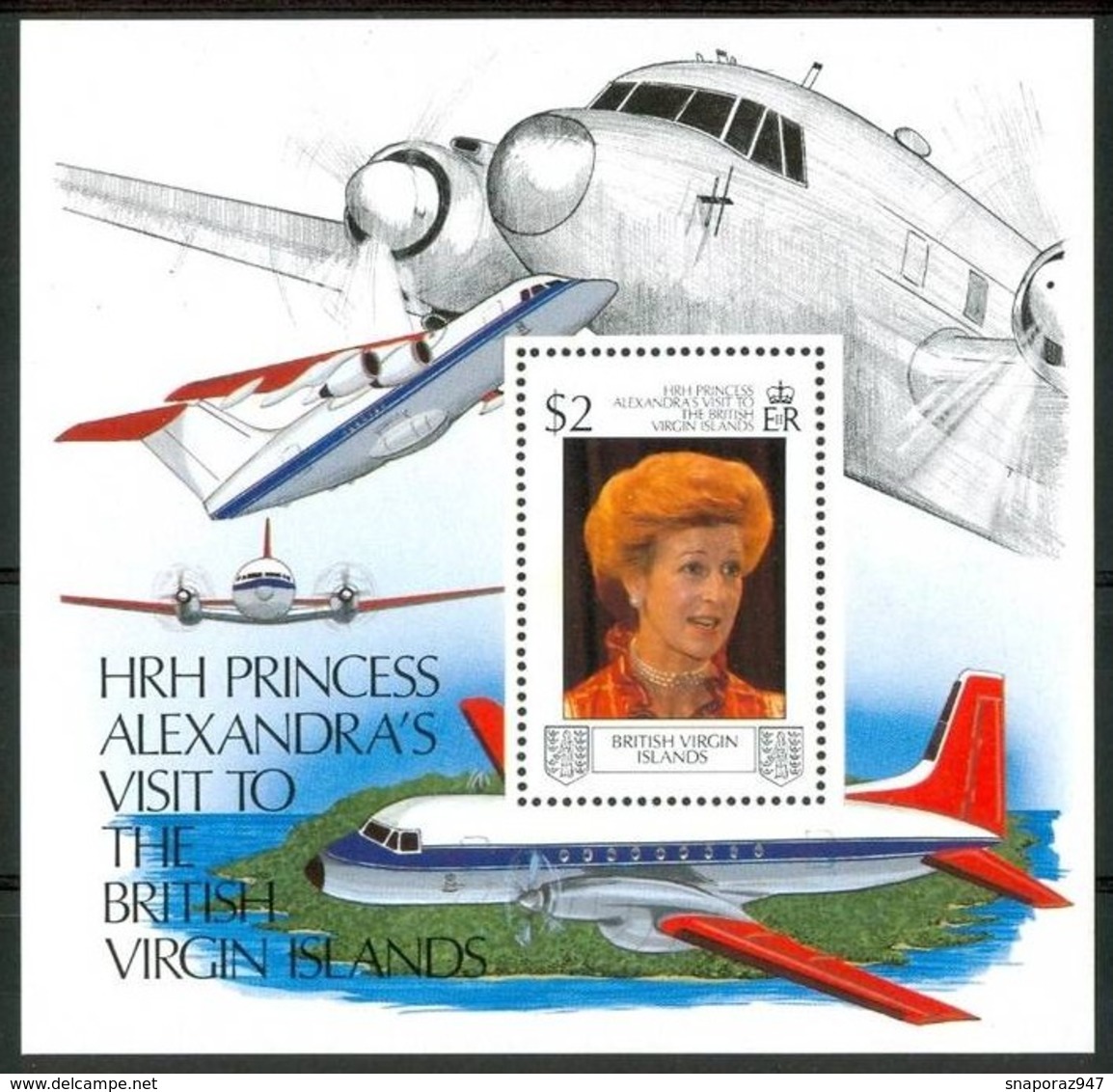 1989 British Virgin Island Visits By Her Royal Highness Princess Alexandra MNH** C50 - British Virgin Islands