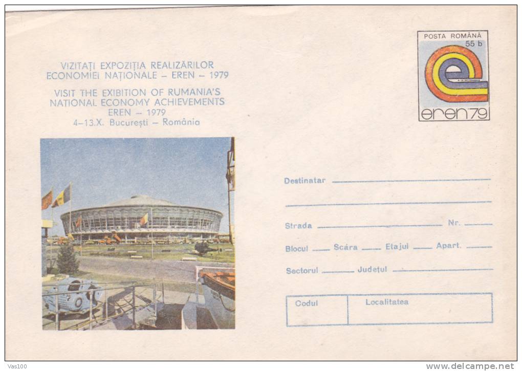 NATIONAL ECONOMY REALIZATIONS EXHIBITION, 1979, COVER STATIONERY, ENTIER POSTALE, UNUSED, ROMANIA - Briefe