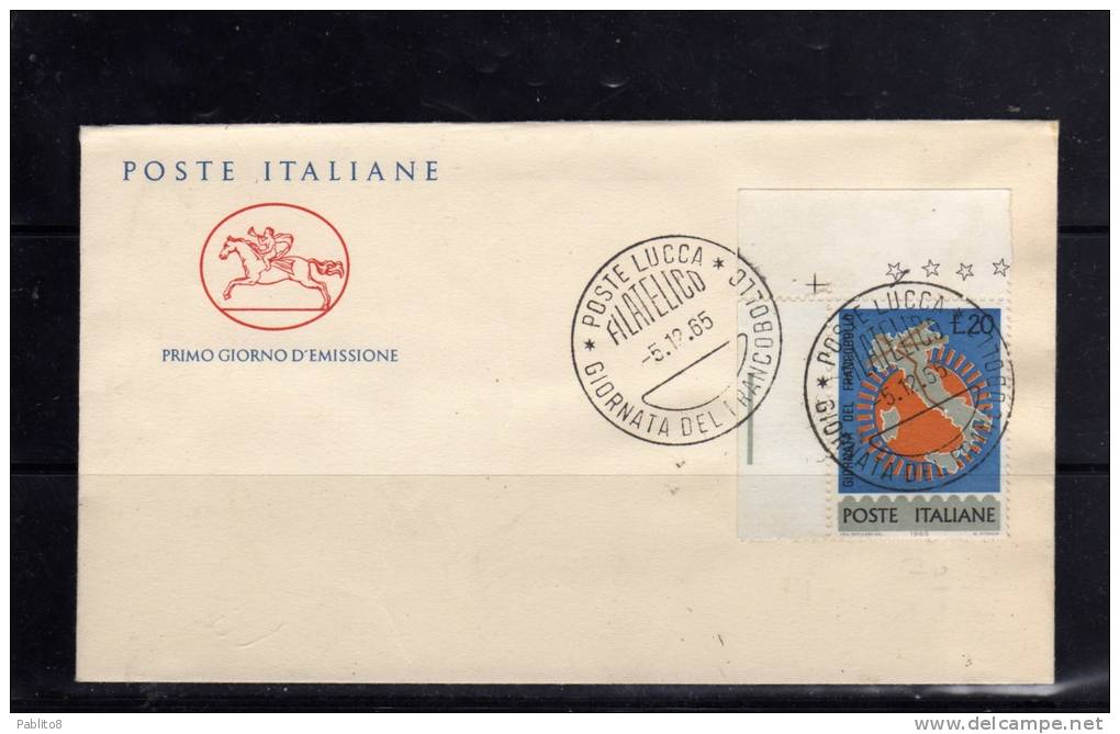 ITALIA REPUBBLICA ITALY REPUBLIC 1965 GIORNATA DEL FRANCOBOLLO STAMP DAY FDC CAVALLINO - FDC