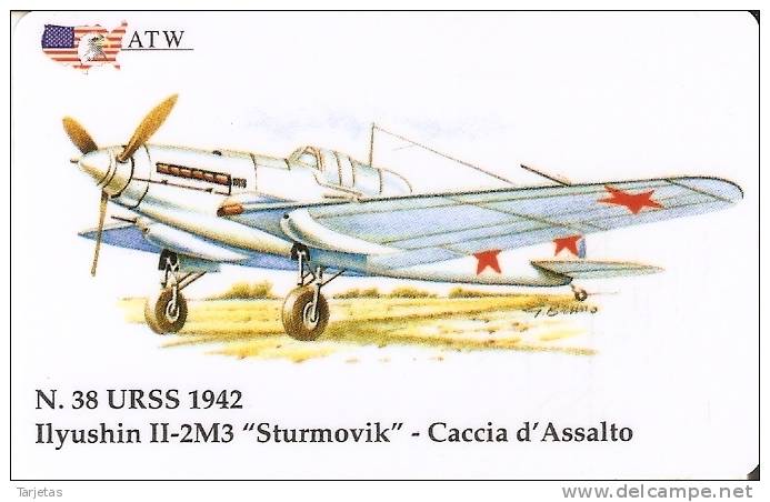 Nº38 TARJETA DE ITALIA DE UN AVION DE RUSIA DE 1942 (PLANE-AVION) ATW - Vliegtuigen