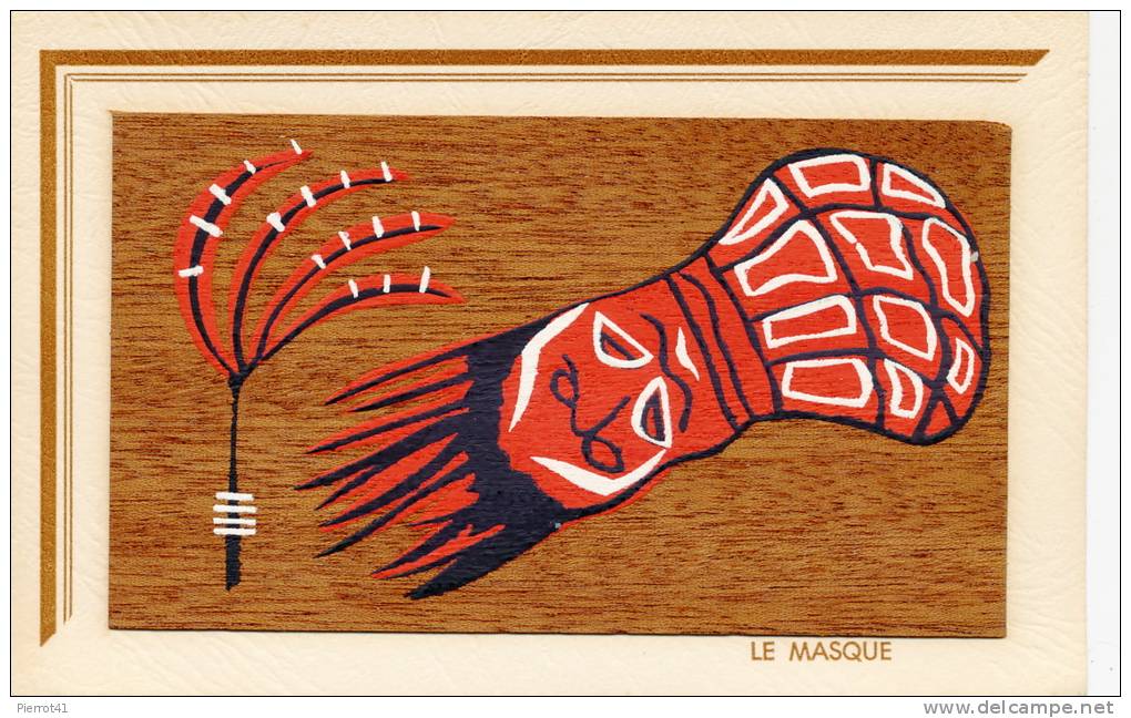 OCEANIE - NOUVELLE CALEDONIE - Légendes Indigène Néo-calédoniennes - LE MASQUE - Motif Sur Bois Peint à La Main - Nuova Caledonia