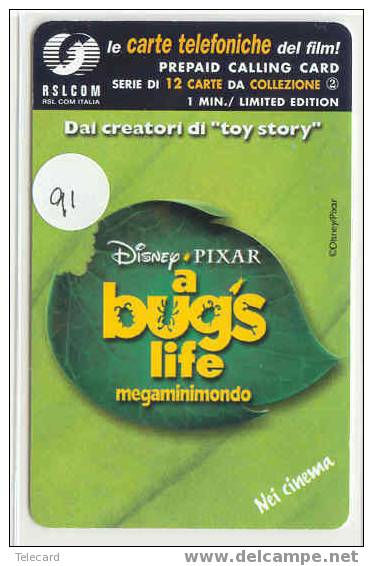 Disney Telecarte ITALY BUG´s LIFE Auf Telefonkarte (91) Movie Kino Cinema Film - Disney